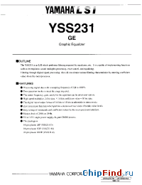 Datasheet YSS231 manufacturer YAMAHA