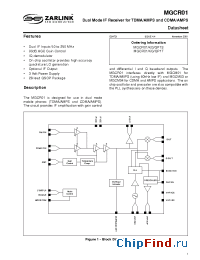 Datasheet MGCR01QP1T manufacturer Zarlink