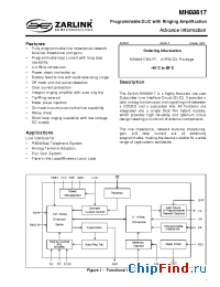 Datasheet MH88617AV-PI manufacturer Zarlink