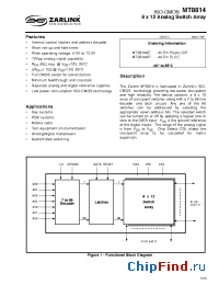 Datasheet MT8814APR manufacturer Zarlink