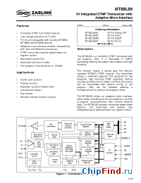 Datasheet MT88L89ANR manufacturer Zarlink