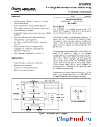 Datasheet MT88V32APR manufacturer Zarlink