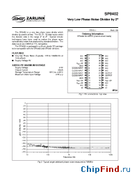 Datasheet SP8402MPES manufacturer Zarlink