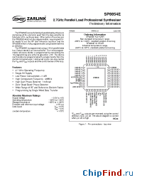 Datasheet SP8854EHCAR manufacturer Zarlink