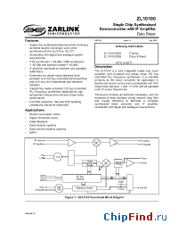 Datasheet ZL10100DDF manufacturer Zarlink