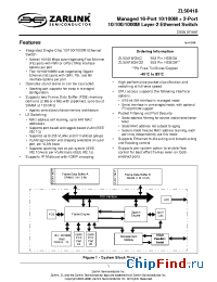 Datasheet ZL50418GKG2 manufacturer Zarlink