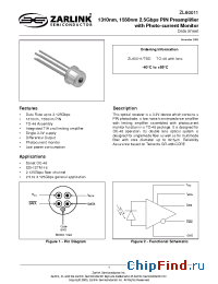 Datasheet ZL60011 manufacturer Zarlink