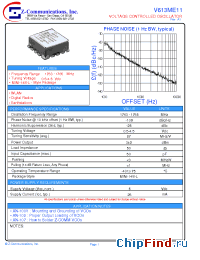 Datasheet V613ME11 manufacturer Z-Communications