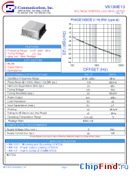 Datasheet V613ME13 manufacturer Z-Communications