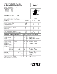 Datasheet BC81740 manufacturer Zetex