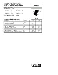 Datasheet BCW68GR manufacturer Zetex