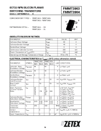 Datasheet FMMT3904 manufacturer Zetex