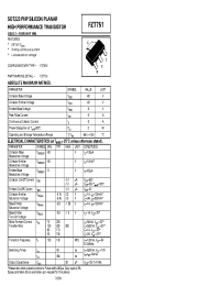 Datasheet FZT751 manufacturer Zetex