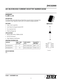 Datasheet ZHCS2000TA manufacturer Zetex