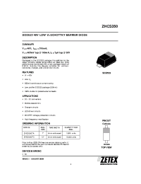 Datasheet ZHCS350TA manufacturer Zetex