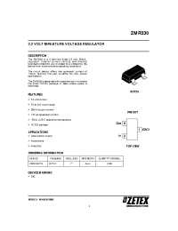 Datasheet ZMR330 manufacturer Zetex