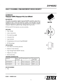 Datasheet ZVP4525Z manufacturer Zetex