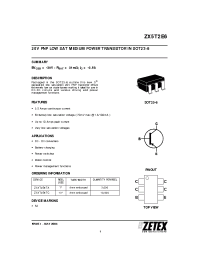 Datasheet ZX5T2E6 manufacturer Zetex