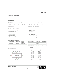 Datasheet ZXF103 manufacturer Zetex