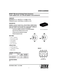 Datasheet ZXMC3AM832 manufacturer Zetex