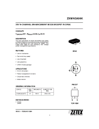 Datasheet ZXMN3A04K manufacturer Zetex