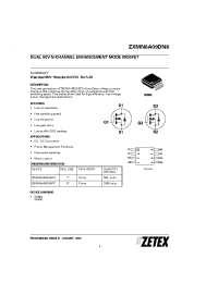 Datasheet ZXMN6A09DN8TA manufacturer Zetex