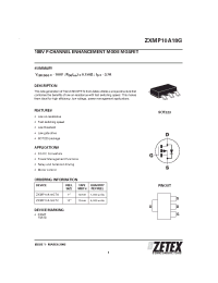 Datasheet ZXMP10A18G manufacturer Zetex