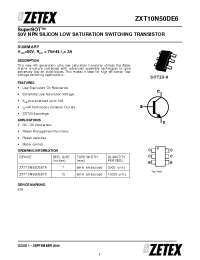 Datasheet ZXT10N50DE6TA manufacturer Zetex