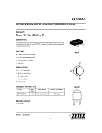 Datasheet ZXT790AK manufacturer Zetex