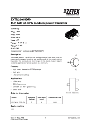 Datasheet ZXTN25015DFH manufacturer Zetex