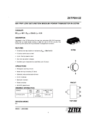 Datasheet ZXTP2012ZTA manufacturer Zetex