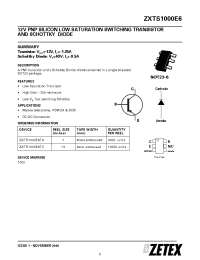 Datasheet ZXTS1000E6TC manufacturer Zetex