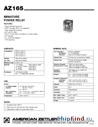 Datasheet AZ1651CT12A manufacturer Zettler