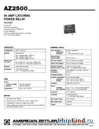 Datasheet AZ2500P2 manufacturer Zettler