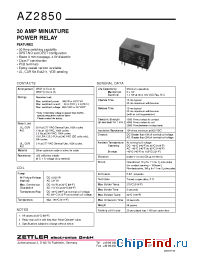 Datasheet AZ2850-2C-12D manufacturer Zettler