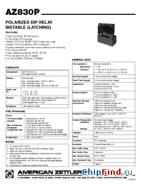 Datasheet AZ830P2C12DSE manufacturer Zettler