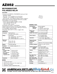 Datasheet AZ852S13 manufacturer Zettler