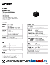 Datasheet AZ932-1CH-3D manufacturer Zettler