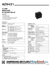 Datasheet AZ9431-1C-18D manufacturer Zettler