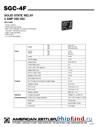Datasheet SGC-4F manufacturer Zettler