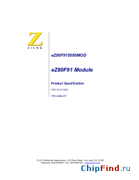 Datasheet EZ80F915050MOD manufacturer Zilog