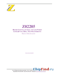 Datasheet Z0220516SSCR4259 manufacturer Zilog
