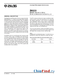 Datasheet Z8523316FSC manufacturer Zilog