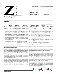 Datasheet Z86229 manufacturer Zilog