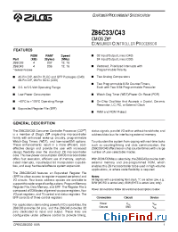 Datasheet Z86C33 manufacturer Zilog