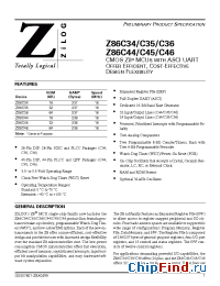 Datasheet Z86C3416SSC manufacturer Zilog
