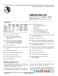 Datasheet Z86E0208HSC1925 manufacturer Zilog