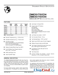 Datasheet Z86E4412PEC manufacturer Zilog