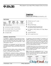 Datasheet Z86E64 manufacturer Zilog