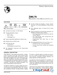 Datasheet Z86L78 manufacturer Zilog